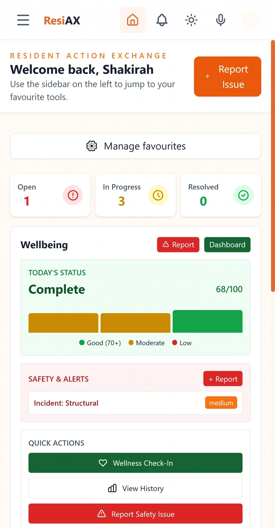 ResiAX app screenshot