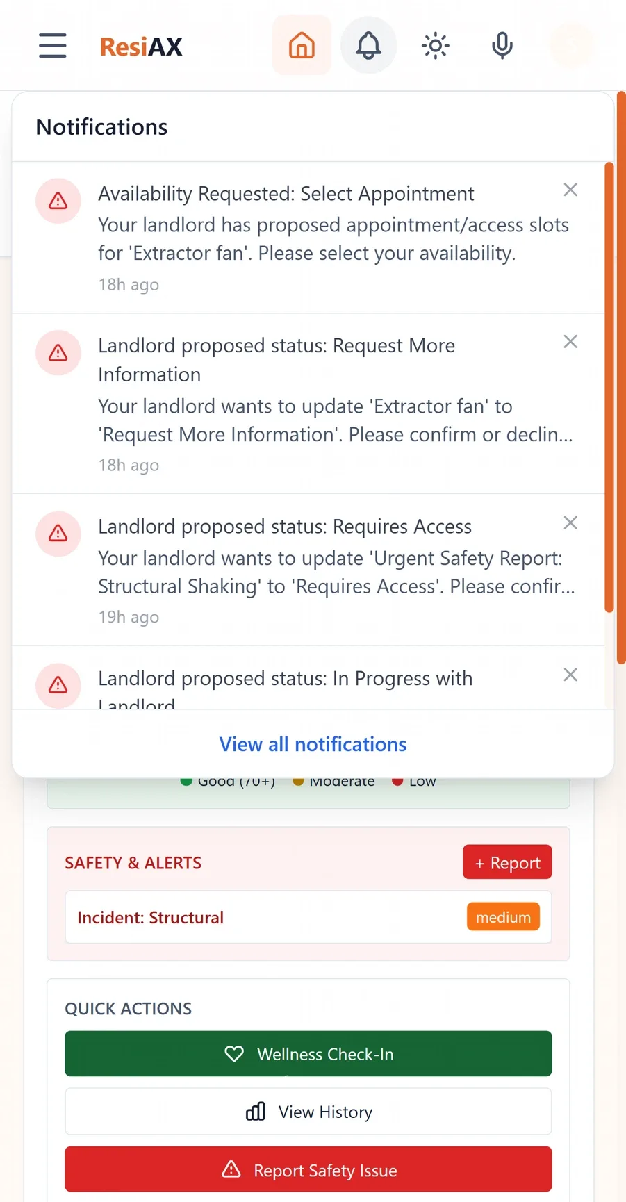 ResiAX app screenshot
